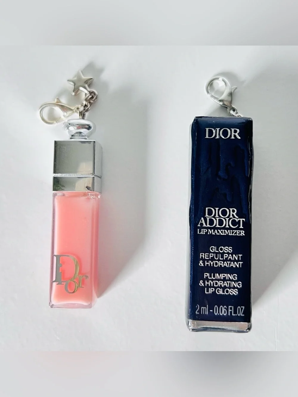 Dior Addict Lip Maximizer Plumping Gloss Mini  Keyfob Bag Charm Dustbag